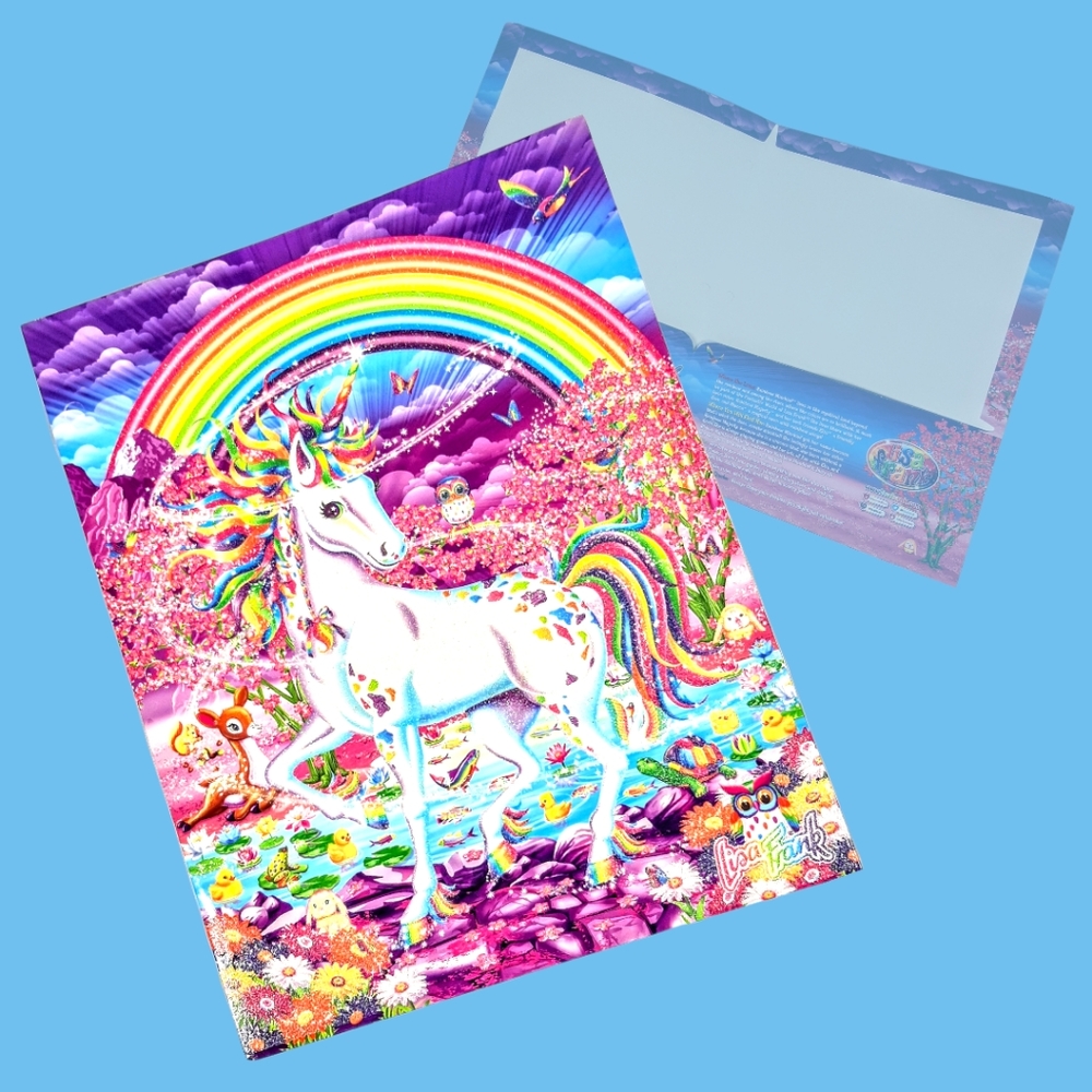 Lisa Frank Glitter Unicorn Two Pocket Folder